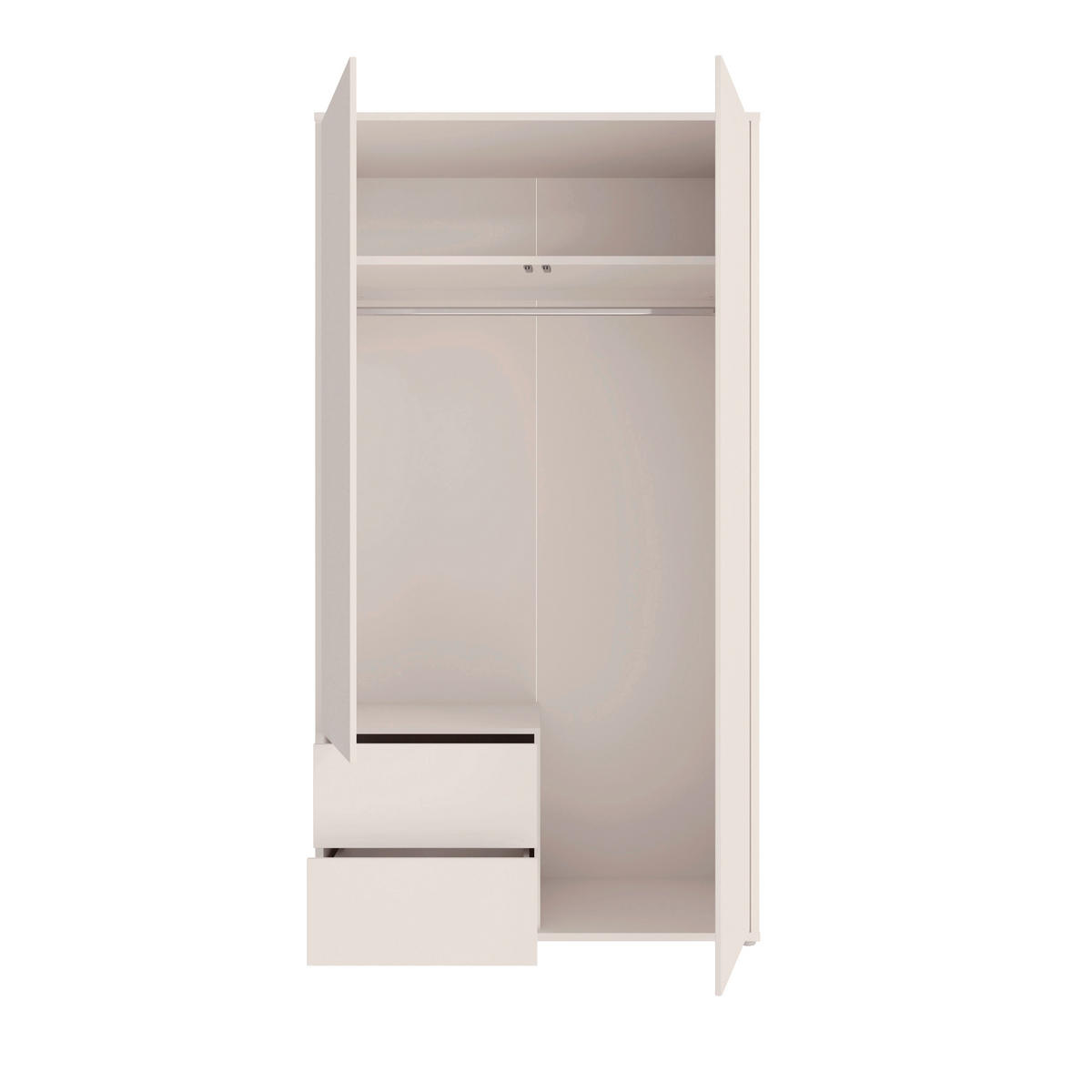 GARDEROBENSCHRANK  in 114,5/214,3/60 cm  - Sandfarben/Grau, MODERN, Holzwerkstoff/Metall (114,5/214,3/60cm) - Carryhome