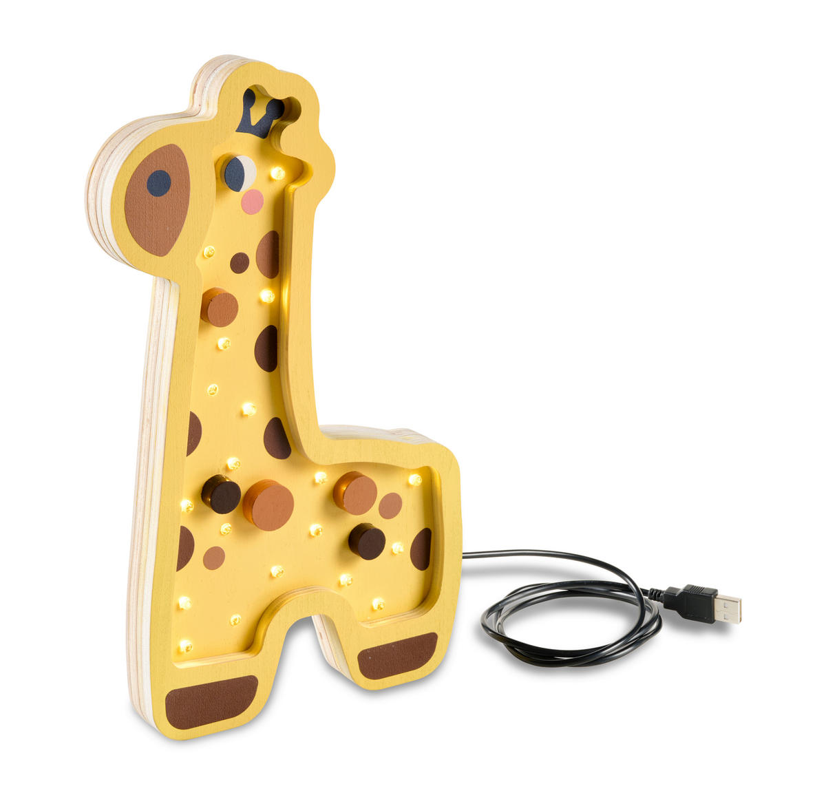 KINDER-NACHTLICHT - Hellbraun/Gelb, Basics, Holzwerkstoff (17,2/29/2,4cm) - My Baby Lou