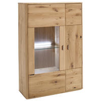 HIGHBOARD  in 96/140/38 cm  - Eichefarben/Silberfarben, Design, Glas/Holz (96/140/38cm) - Livetastic