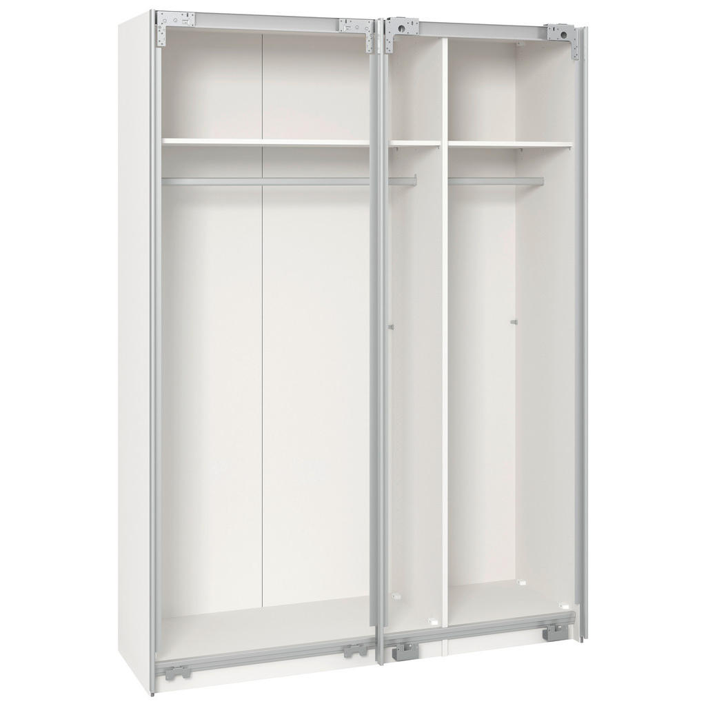 Thumbnail - Boxxx Schwebetürenschrank, Weiß, Holzwerkstoff, 2 Fächer, 152x195x65 cm, erweiterbar, Beimöbel erhältlich, umfangreiches...