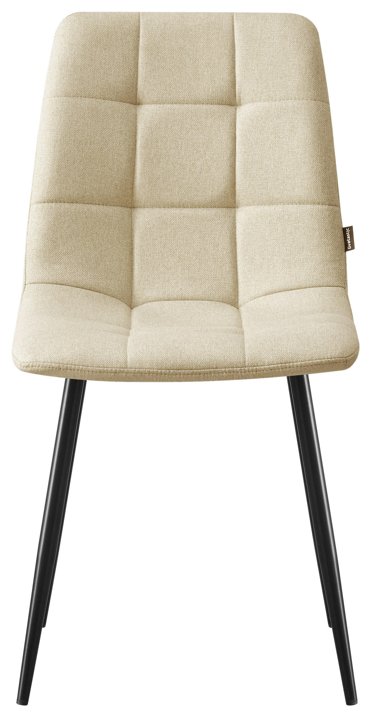 STUHL  in Eisen Webstoff Holz, Metall, Textil  - Beige/Schwarz, MODERN, Holz/Textil (45/86/55cm) - Livetastic