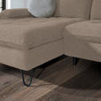 ECKSOFA in Flachgewebe Braun  - Schwarz/Braun, LIFESTYLE, Textil/Metall (180/310cm) - Valnatura