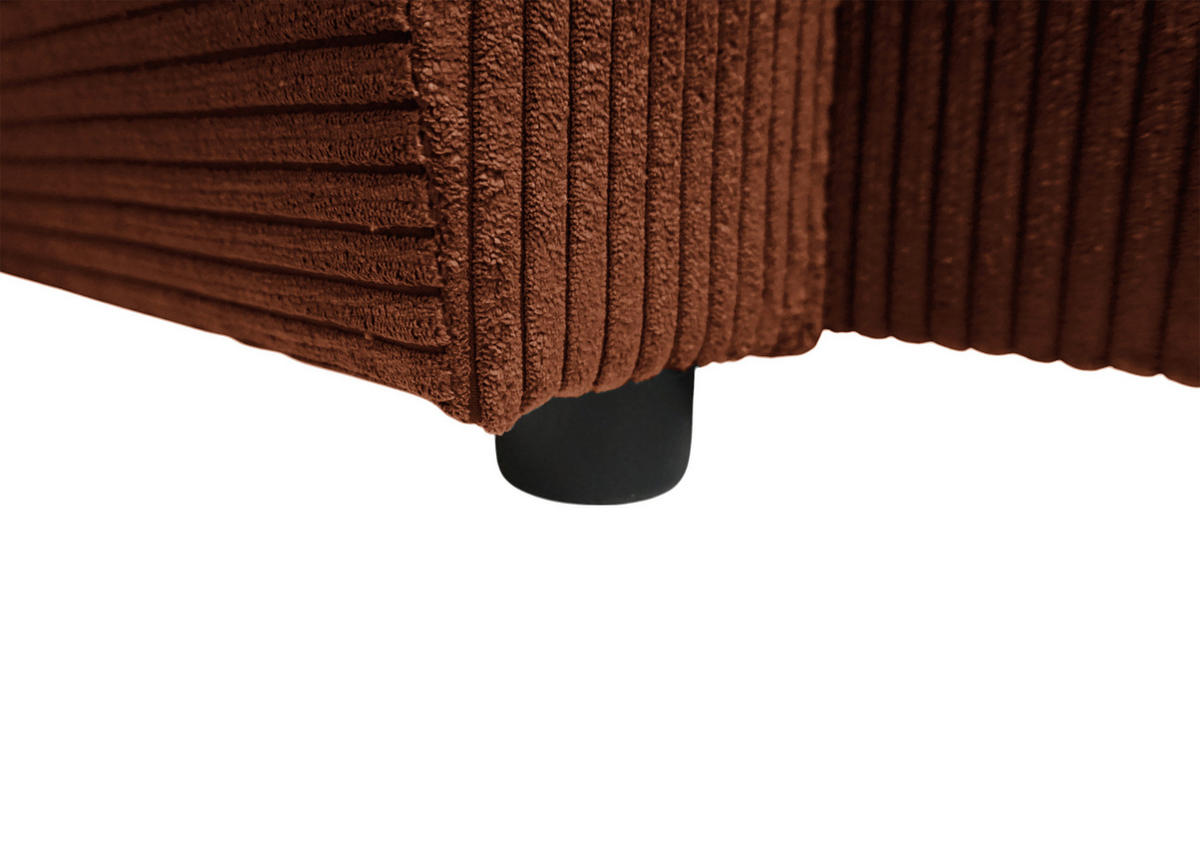 WOHNLANDSCHAFT TERMOLI Rostfarben Cord  - Rostfarben/Schwarz, Design, Kunststoff/Textil (155/300/212cm) - MID.YOU