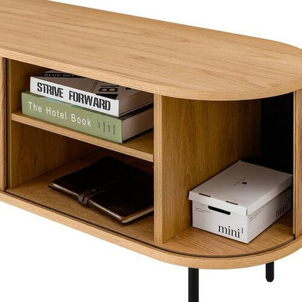 TV-BÄNK  i 120/55/40 cm  - svart/ekfärgad, Lifestyle, metall/trämaterial (120/55/40cm) - Niels Andersson