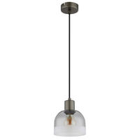 HÄNGELEUCHTE Kairo 15/120 cm  - Chromfarben/Schwarzchrom, Design, Glas/Kunststoff (15/120cm) - Globo