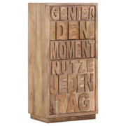KOMMODE Mangoholz massiv lackiert, gebeizt, Natur Naturfarben - Naturfarben, Trend, Holz (60/120/40cm) - Carryhome