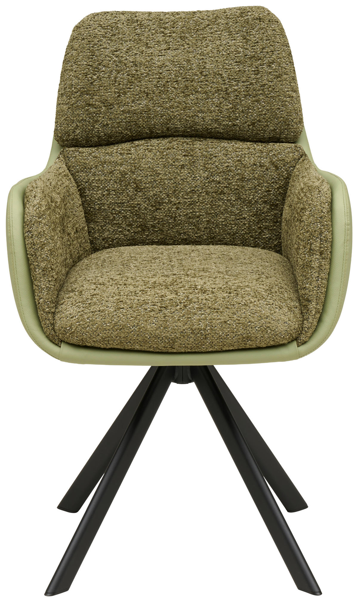 ARMLEHNSTUHL  Sitzfläche 360° drehbar Webstoff  - Schwarz/Grün, Modern, Textil/Metall (61/91/65cm) - MID.YOU