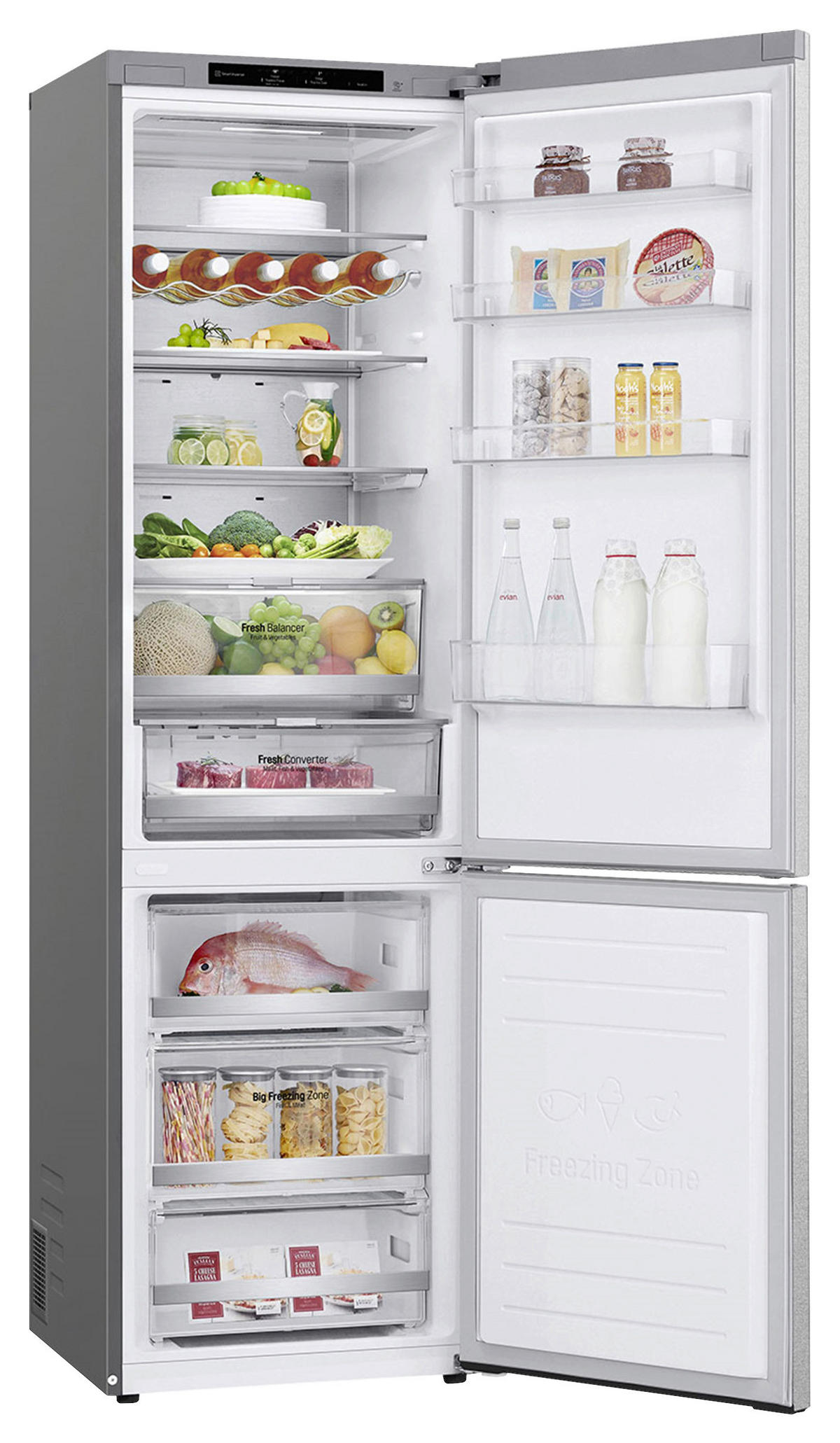 KÜHL-GEFRIER-KOMBINATION 60/203/68 cm GBB92MBB3P  - Silberfarben, Trend, Glas/Kunststoff (60/203/68cm) - LG