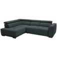 ECKSOFA in Struktur Dunkelgrau  205/284 cm  - Dunkelgrau/Schwarz, Design, Kunststoff/Textil (205/284cm) - Xora