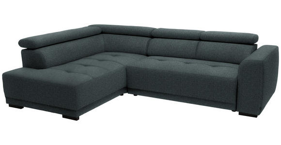 ECKSOFA in Struktur Dunkelgrau 205/284 cm - Dunkelgrau/Schwarz, Design, Kunststoff/Textil (205/284cm) - Xora