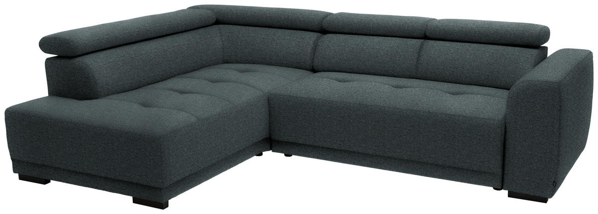 ECKSOFA in Struktur Dunkelgrau  205/284 cm  - Dunkelgrau/Schwarz, Design, Kunststoff/Textil (205/284cm) - Xora