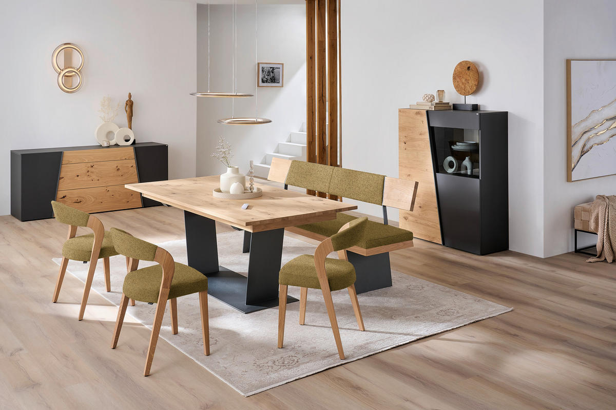 STUHL in Holz, Textil Honig, Wildeiche  - Wildeiche/Honig, Natur, Holz/Textil (55/79,5/55cm) - Voglauer