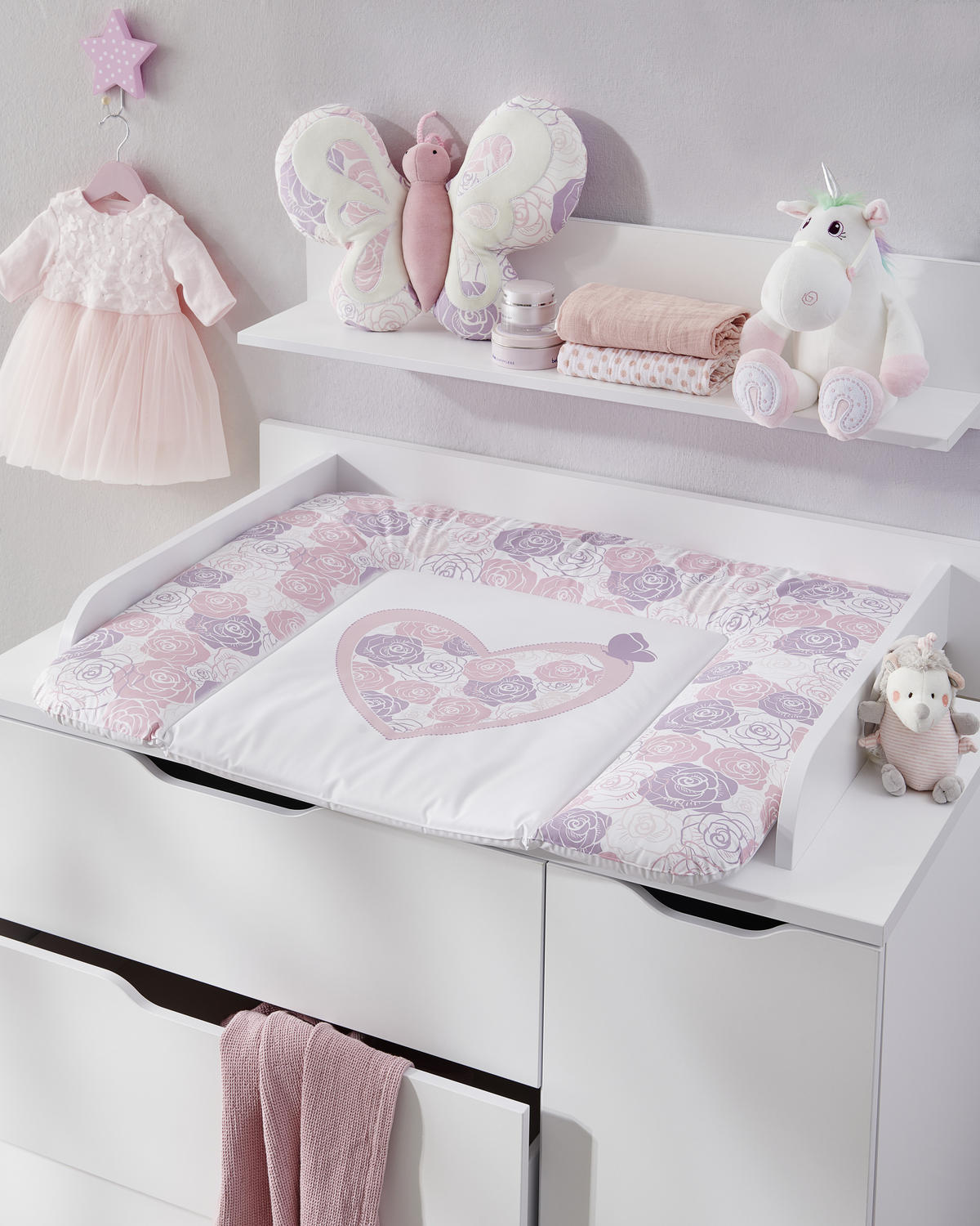 STENSKI REGAL bela  - bela, Trend, leseni material/les (94,7/20,00/19,6cm) - My Baby Lou