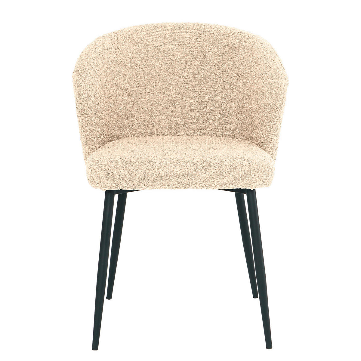 STOL järn bouclé  - svart/cremefärgad, Lifestyle, metall/textil (57/82/59cm) - home24