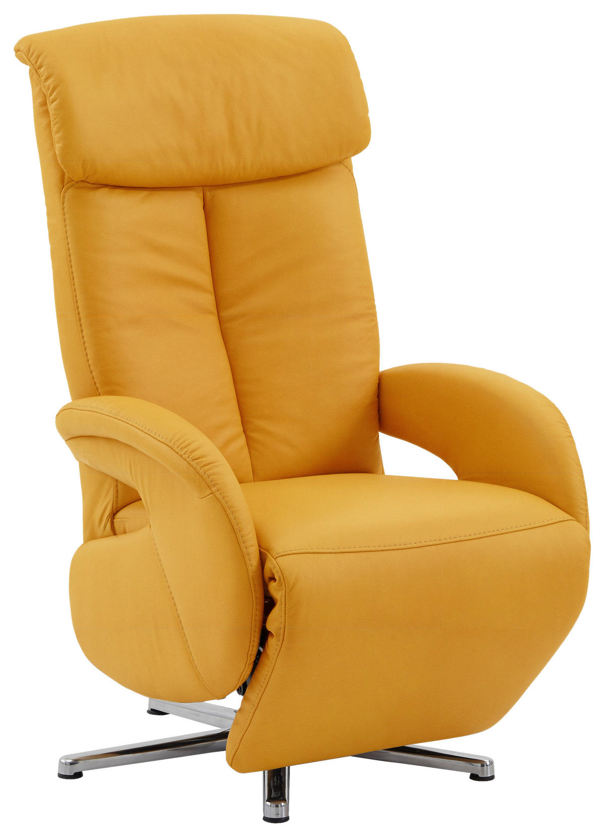 RELAXSESSEL Mikrofaser    - Chromfarben/Gelb, Design, Textil/Metall (70/112/80cm) - Cantus