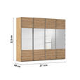 SCHWEBETÜRENSCHRANK 271/223/68 cm 4-türig Eiche Artisan  - Chromfarben/Eiche Artisan, Design, Holzwerkstoff/Metall (271/223/68cm) - Novel