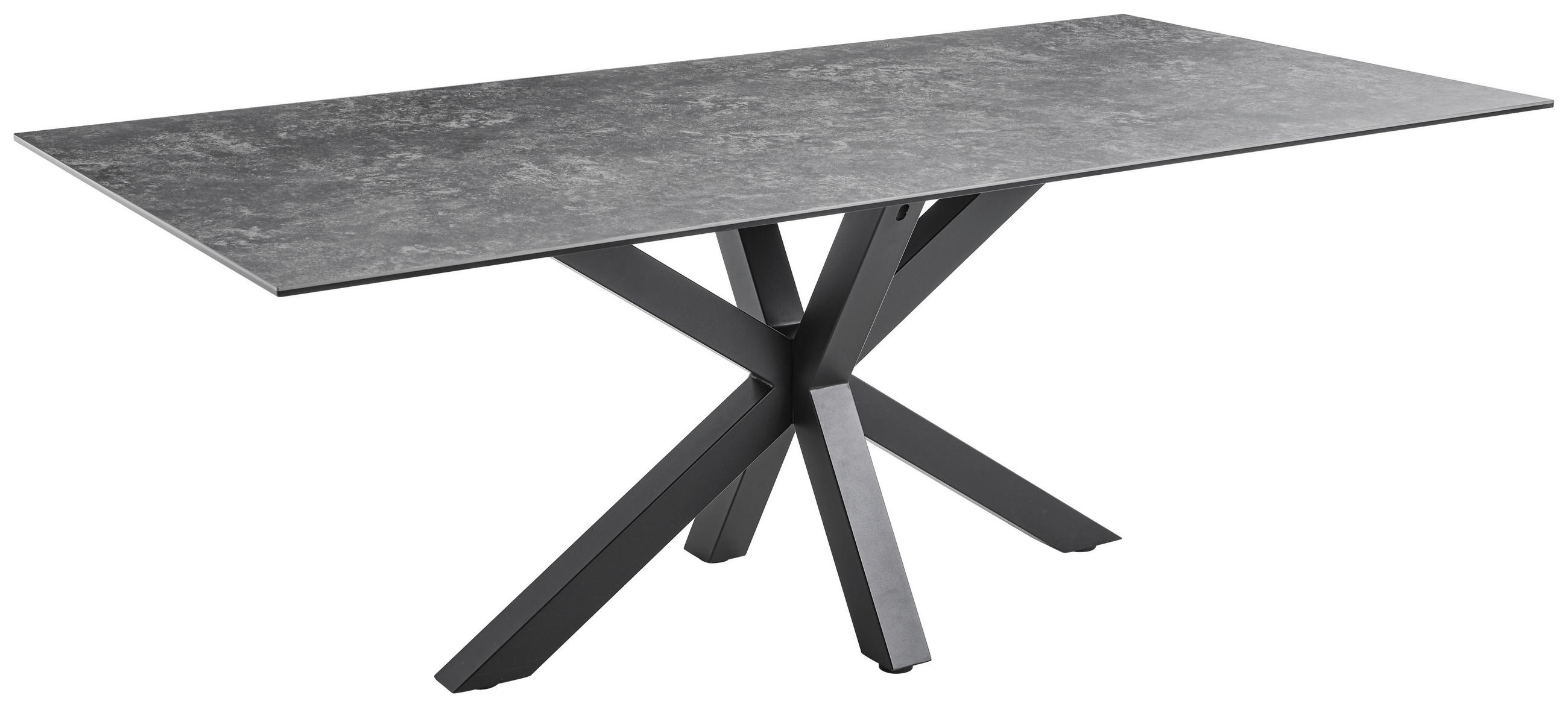 ESSTISCH in Metall, Keramik 200/100/75 cm  - Dunkelgrau/Schwarz, MODERN, Keramik/Metall (200/100/75cm) - Livetastic
