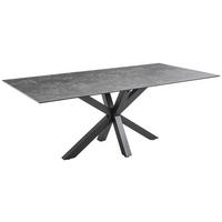 JÍDELNÍ STŮL, černá, tmavě šedá, 200/100/75 cm - černá/tmavě šedá, Moderní, kov/keramika (200/100/75cm) - Livetastic
