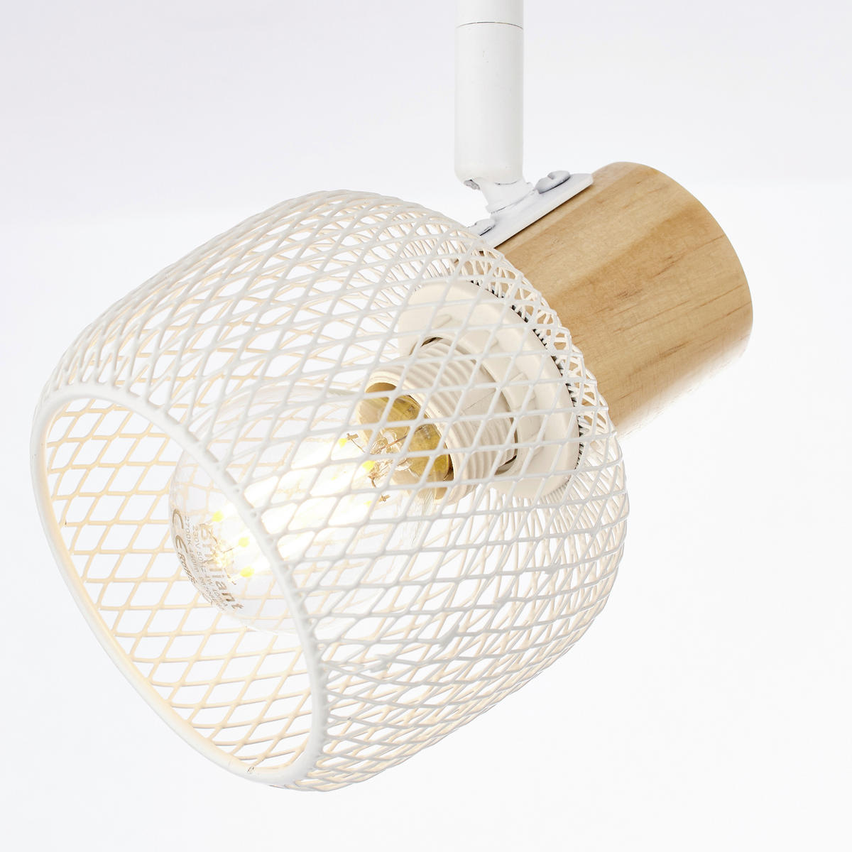 DECKENSTRAHLER - Weiss/Kieferfarben, Basics, Holz/Metall (38/17,5/10cm) - Brilliant