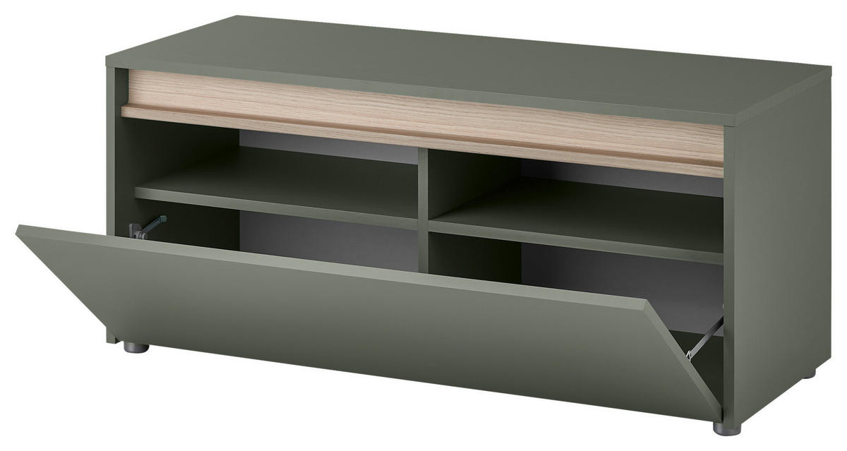 GARDEROBENBANK  in 100/45/40 cm  - Eichefarben/Salbeigrün, Design, Kunststoff (100/45/40cm) - Modante