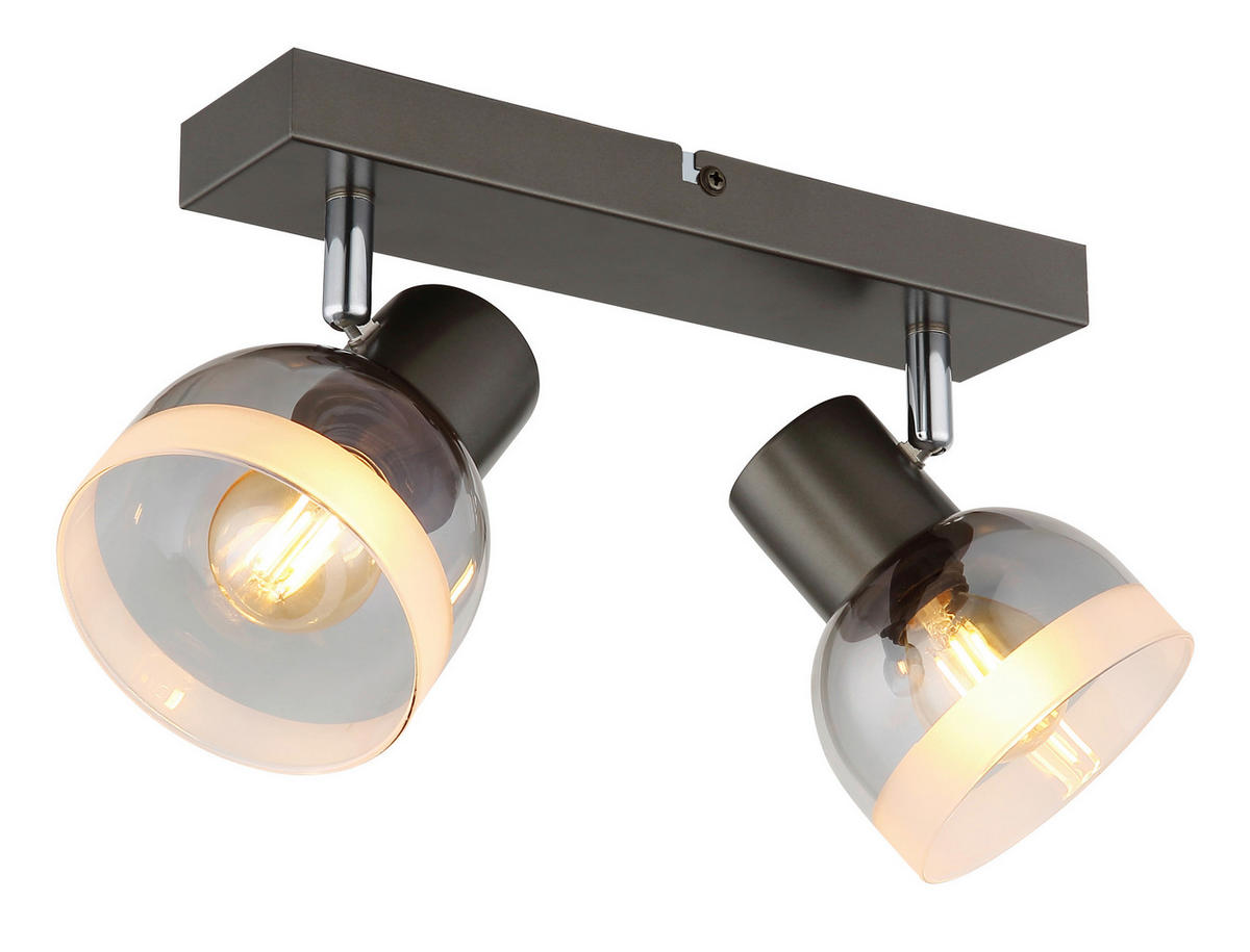 STRAHLER Kairo 26/10/14 cm  - Chromfarben/Weiß, Design, Glas/Metall (26/10/14cm) - Globo