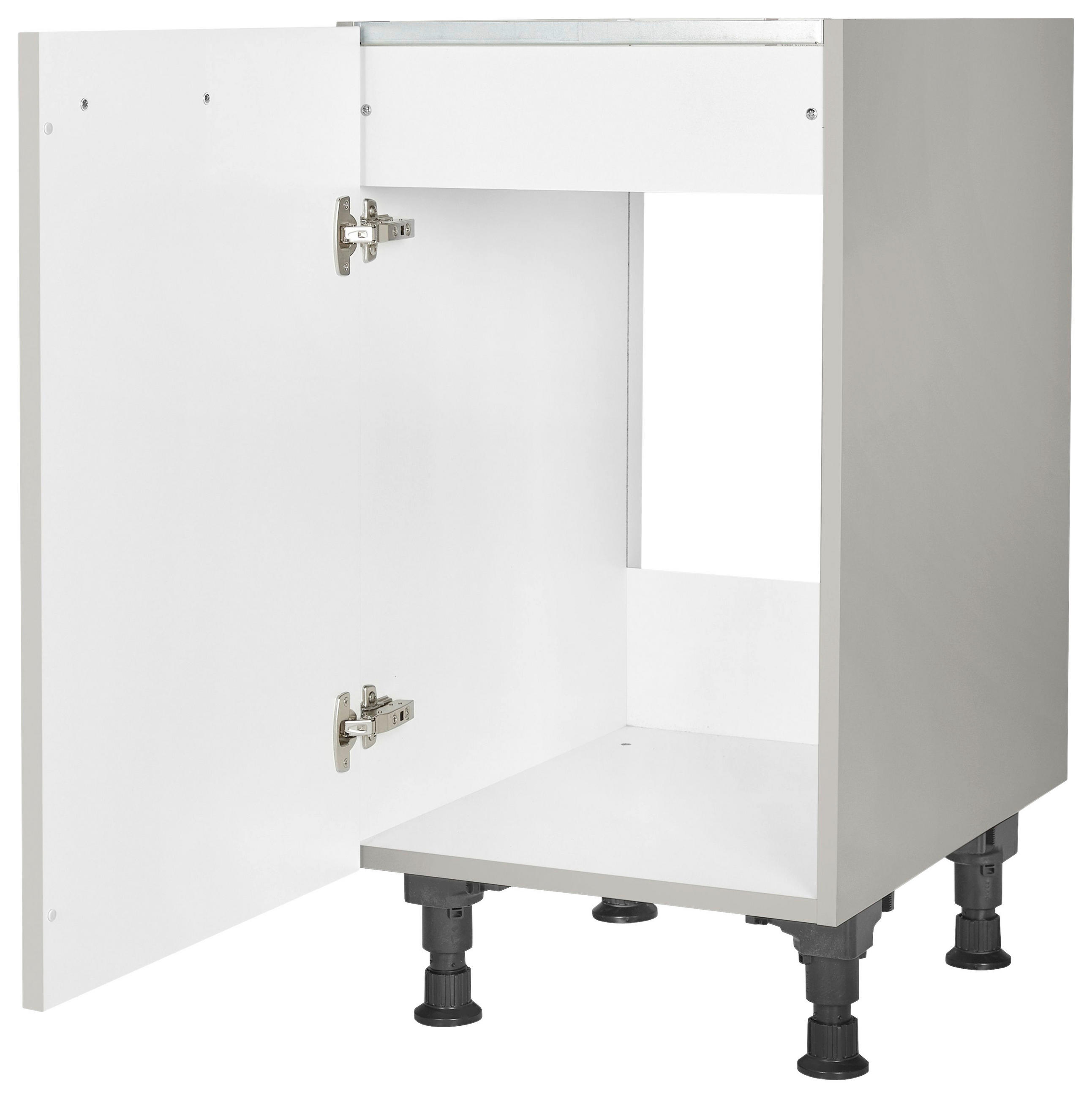 SPÜLENUNTERSCHRANK 45/87/56 cm in Grau - Edelstahlfarben/Grau, MODERN, Holzwerkstoff/Metall (45/87/56cm) - Nobilia