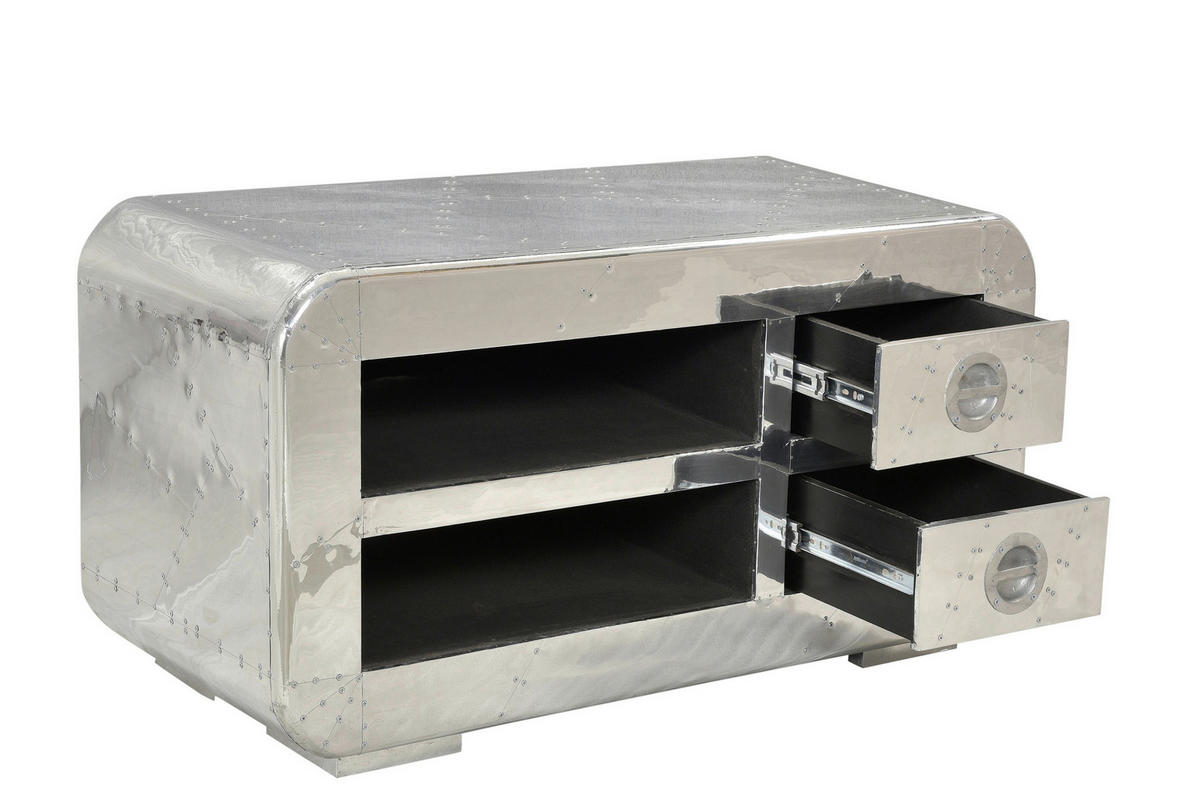 LOWBOARD  100/50/45 cm 2 Schublade(n)  - Silberfarben, Design, Holz/Holzwerkstoff (100/50/45cm) - MID.YOU