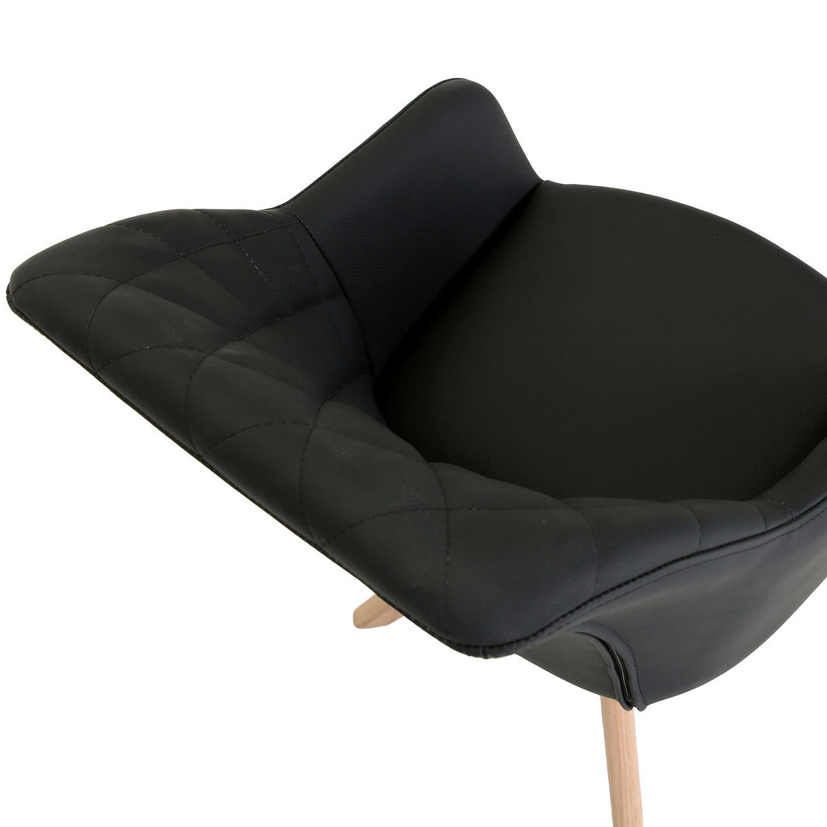 ARMLEHNSTUHL  in Echtleder pigmentiert  - Schwarz/Naturfarben, Design, Leder/Holz (60/83/65cm) - Landscape