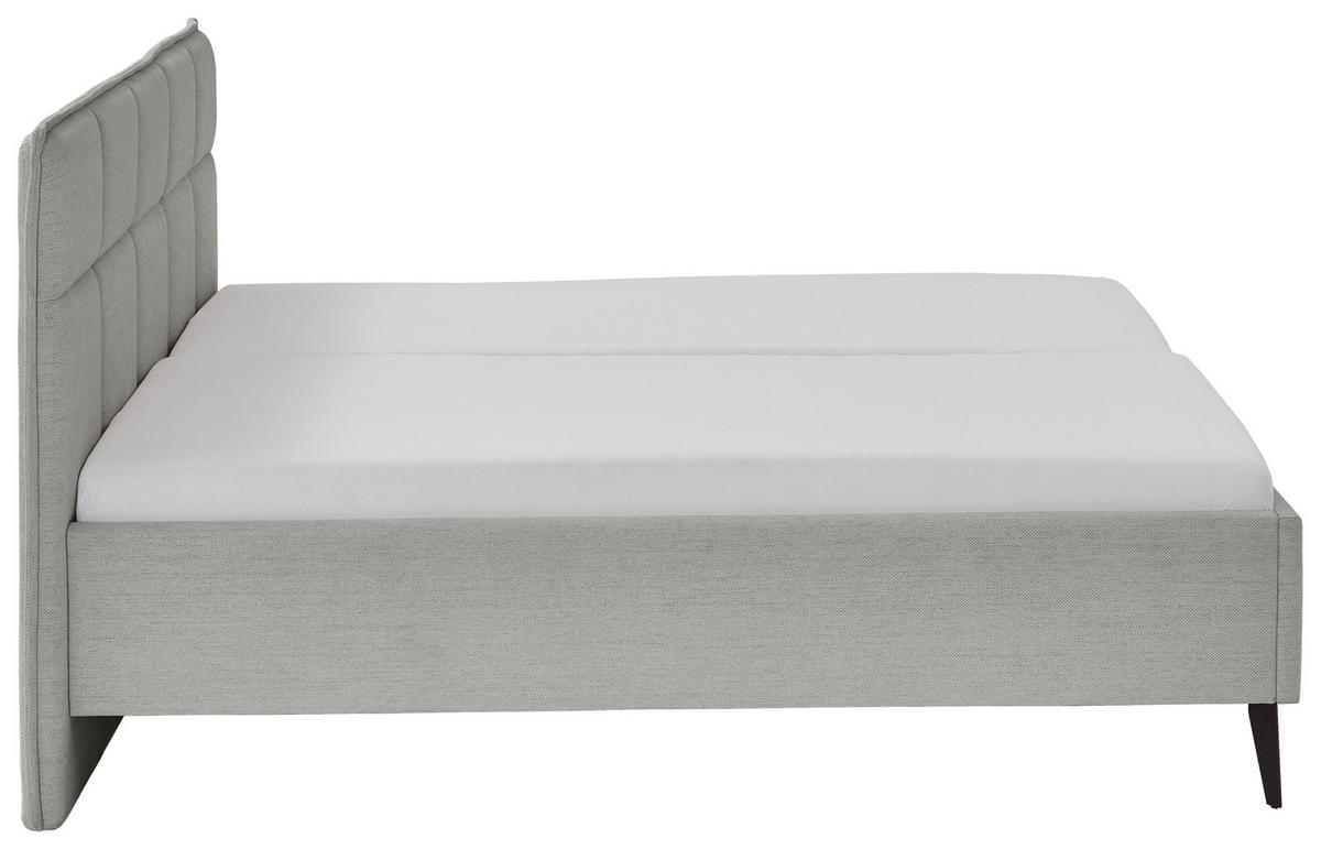POLSTERBETT Lattenrost, Bettkasten 180/200 cm  in Hellgrau  - Birkefarben/Buchefarben, Design, Holz/Textil (180/200cm) - Xora