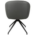 ARMLEHNSTUHL  Sitzfläche 360° drehbar, automatische Rückholfunktion  Echtleder  - Anthrazit/Schwarz, Design, Leder/Holz (61/84/62cm) - Valnatura
