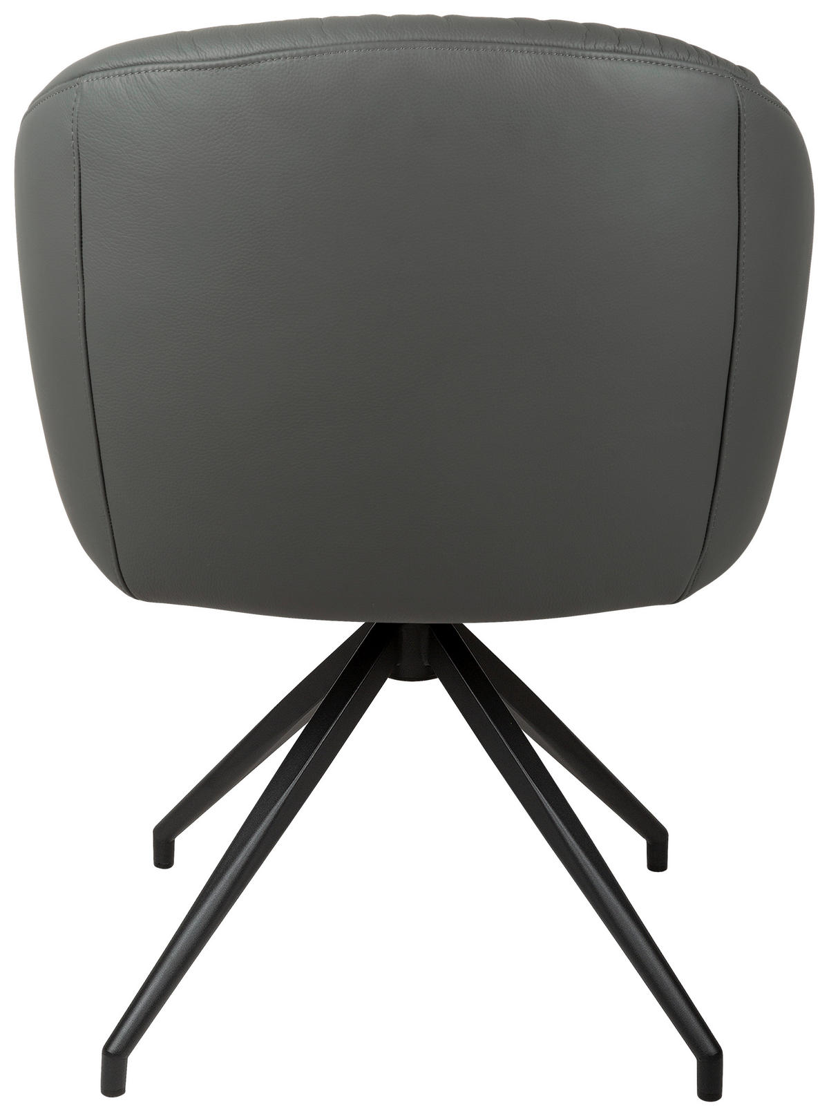 ARMLEHNSTUHL  Sitzfläche 360° drehbar, automatische Rückholfunktion  Echtleder  - Anthrazit/Schwarz, Design, Leder/Holz (61/84/62cm) - Valnatura