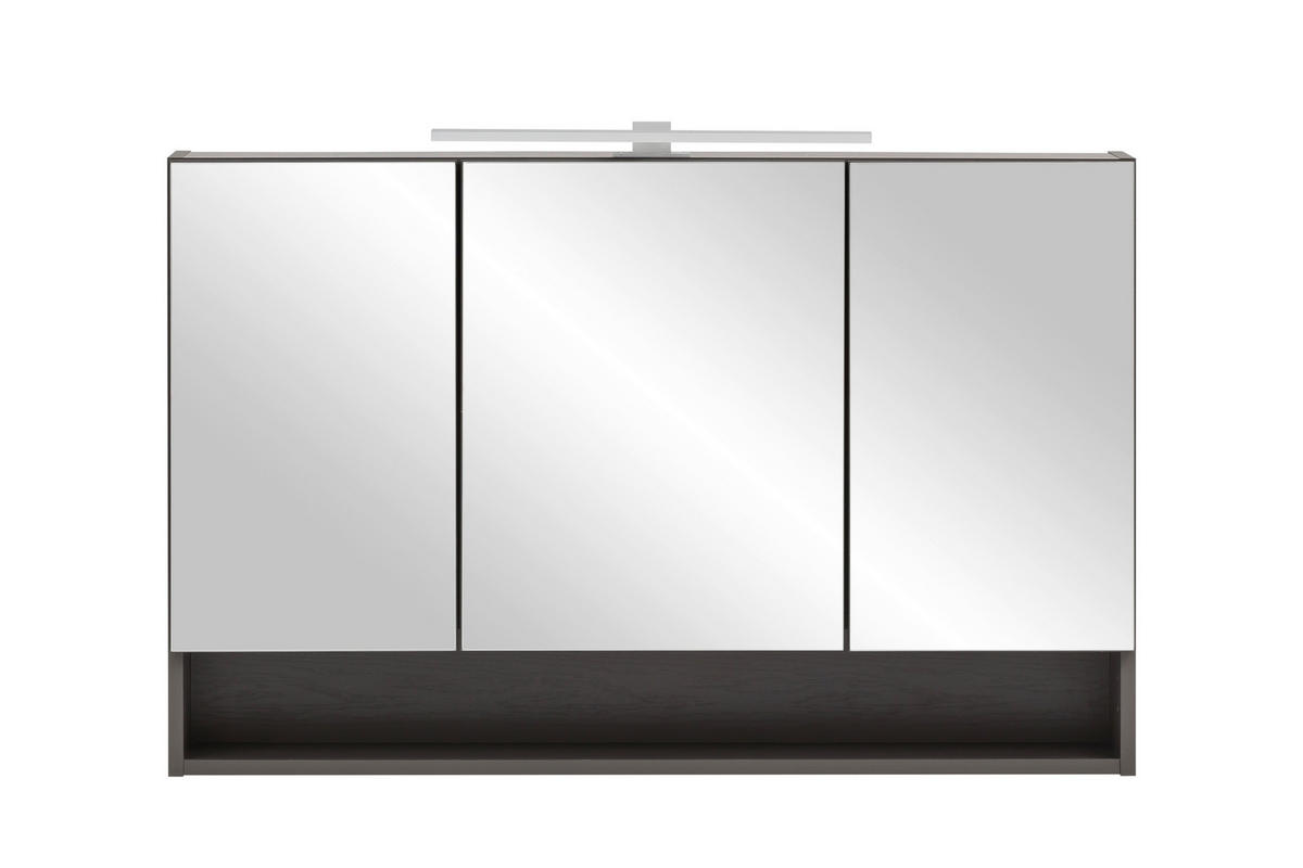 SPIEGELSCHRANK 100/64/20 cm  - Graphitfarben, Natur, Holzwerkstoff (100/64/20cm) - Xora