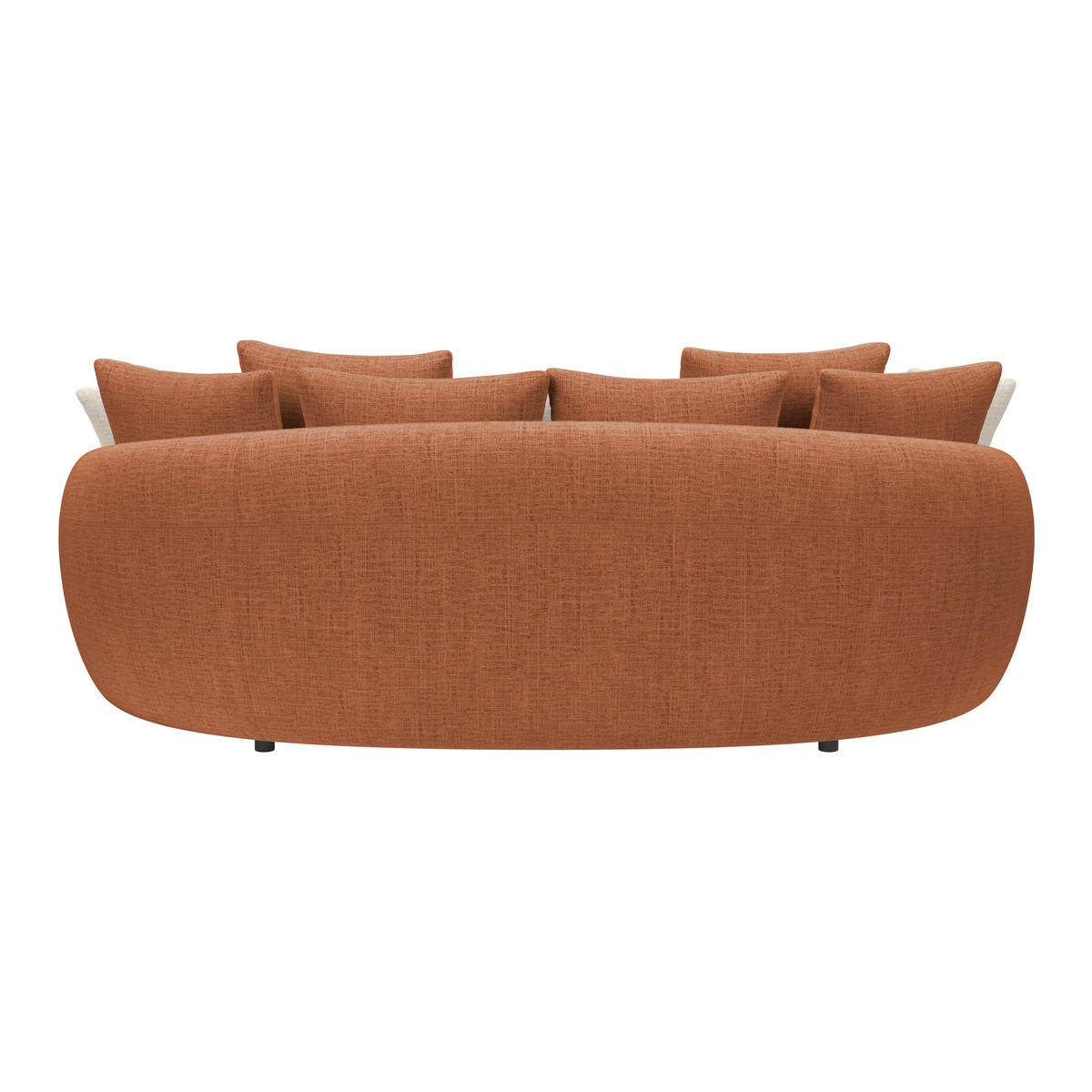 MEGASOFA Chenille Terracotta  - Terracotta/Schwarz, Trend, Kunststoff/Textil (238/80/140cm) - MID.YOU