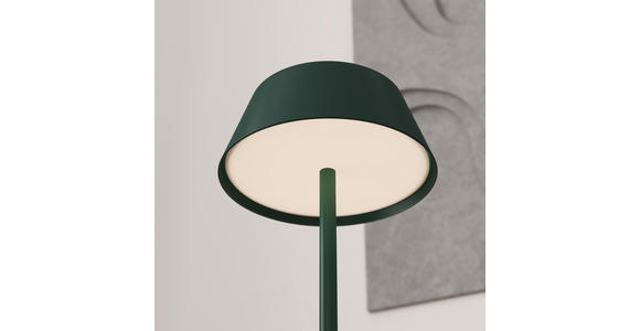 AKKU-TISCHLEUCHTE 11/30 cm  - Dunkelgrün/Schwarz, Trend, Kunststoff/Metall (11/30cm) - Novel