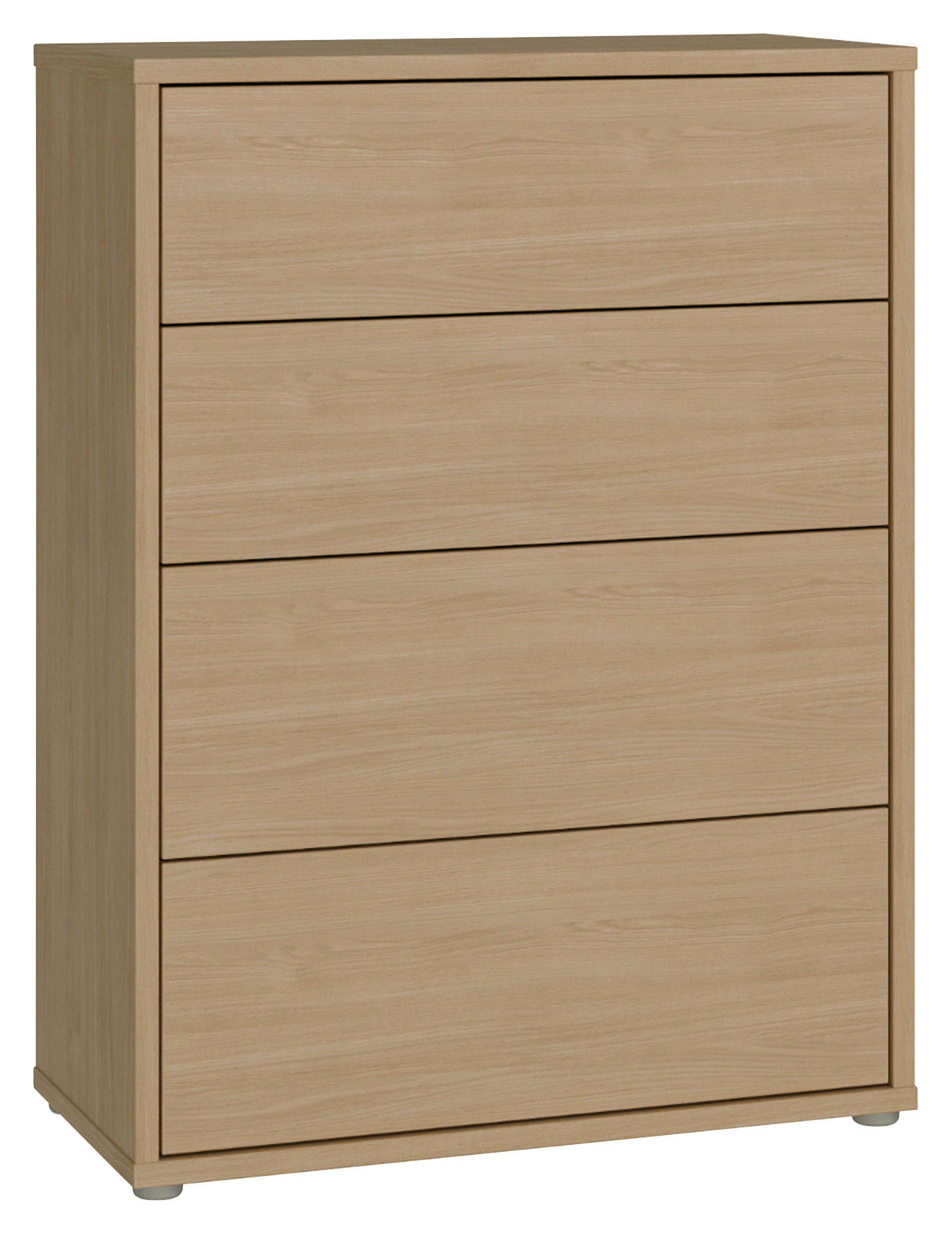 KOMMODE , 75/99/35 cm, 4 Schublade(n)  - Eichefarben/Silberfarben, Trend, Holzwerkstoff/Kunststoff (75/99/35cm) - Carryhome