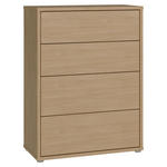 KOMMODE , 75/99/35 cm, 4 Schublade(n)  - Eichefarben/Silberfarben, Trend, Holzwerkstoff/Kunststoff (75/99/35cm) - Carryhome