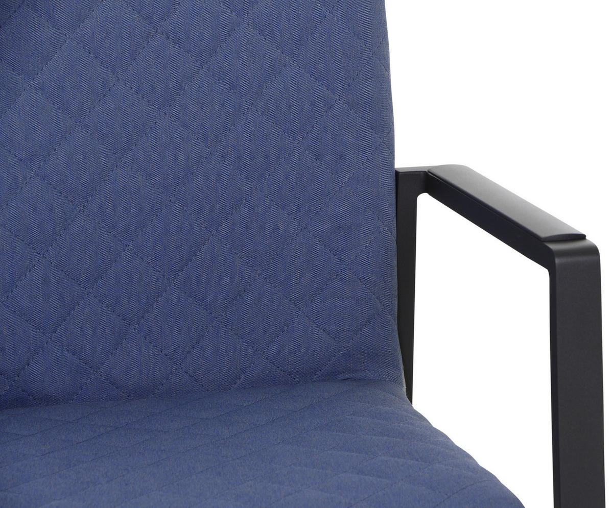STAPELSESSEL Aluminium Anthrazit, Blau  - Blau/Anthrazit, Design, Textil/Metall (62,5/88/58cm)