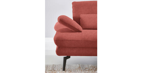 ECKSOFA in Velours Koralle 310/180 cm - Koralle/Schwarz, Design, Textil/Metall (310/180cm) - Dieter Knoll