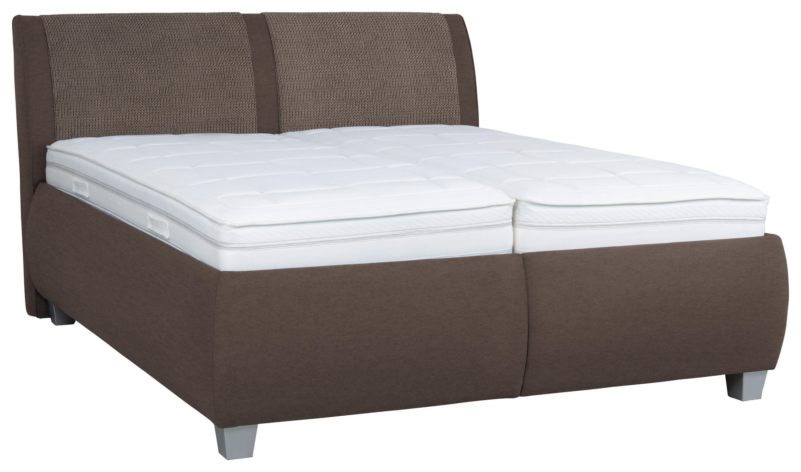 POLSTERBETT 160/200 cm  in Dunkelbraun  - Weiss/Dunkelbraun, Design, Holzwerkstoff/Kunststoff (160/200cm) - Beldomo - Sleep