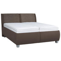 POLSTERBETT 160/200 cm  in Dunkelbraun  - Weiss/Dunkelbraun, Design, Holzwerkstoff/Kunststoff (160/200cm) - Beldomo - Sleep