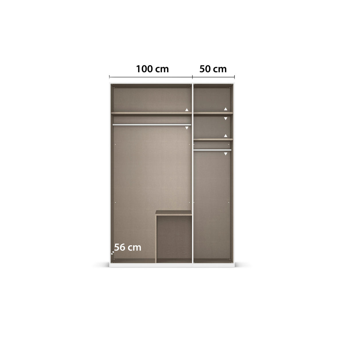 DREHTÜRENSCHRANK 151/223/61 cm,  in Champagner, 3-türig  - Champagner, Basics, Glas/Holzwerkstoff (151/223/61cm) - Novel