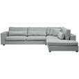 ECKSOFA in Chenille Grau  - Schwarz/Grau, KONVENTIONELL, Kunststoff/Textil (314/250cm) - Carryhome