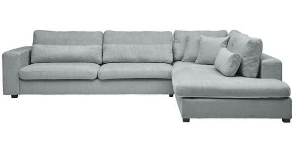 ECKSOFA in Chenille Grau  - Schwarz/Grau, KONVENTIONELL, Kunststoff/Textil (314/250cm) - Carryhome