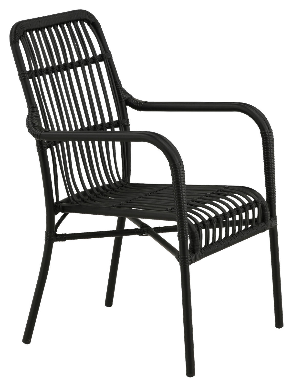LOUNGESESSEL  - Schwarz, KONVENTIONELL, Kunststoff/Metall (57/90/64cm) - Gardenson