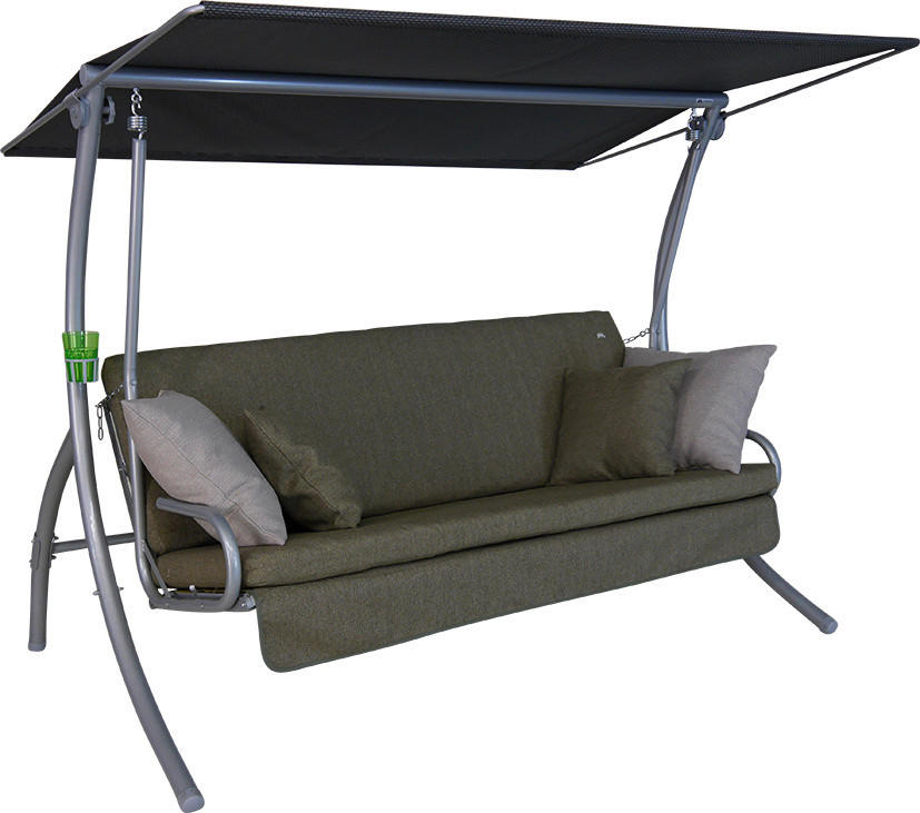 HOLLYWOODSCHAUKEL 210/160/145 cm  - Dunkelgrau/Anthrazit, Basics, Kunststoff/Textil (210/160/145cm) - Boxxx