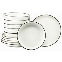 TAFELSERVICE Creme, Goldfarben Nordic Festive Creme 12-teilig  - Goldfarben/Creme, Basics, Keramik - Creatable