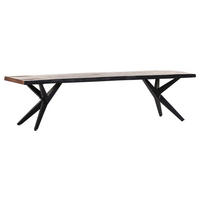 SITZBANK 180/45/45 cm Schwarz, Akaziefarben Akazie massiv  - Schwarz/Akaziefarben, Design, Holz/Metall (180/45/45cm) - Landscape