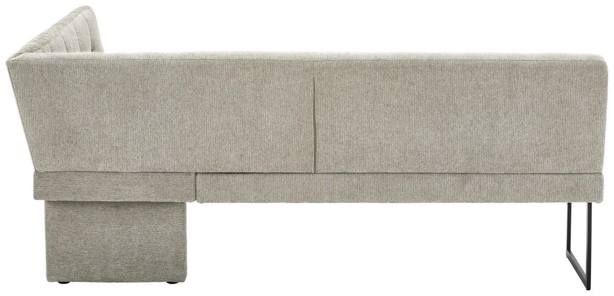 ECKBANK 213/155 cm Webstoff Beige   - Beige/Schwarz, Design, Textil/Metall (213/155cm) - Novel