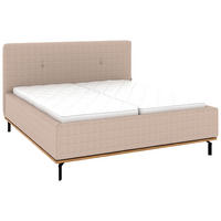 POLSTERBETT 160/200 cm,  in Taupe, Matratze, Lattenrost, Bettkasten, H3 + H3 = fest  - Taupe/Graphitfarben, Design, Holz/Textil (160/200cm) - Musterring