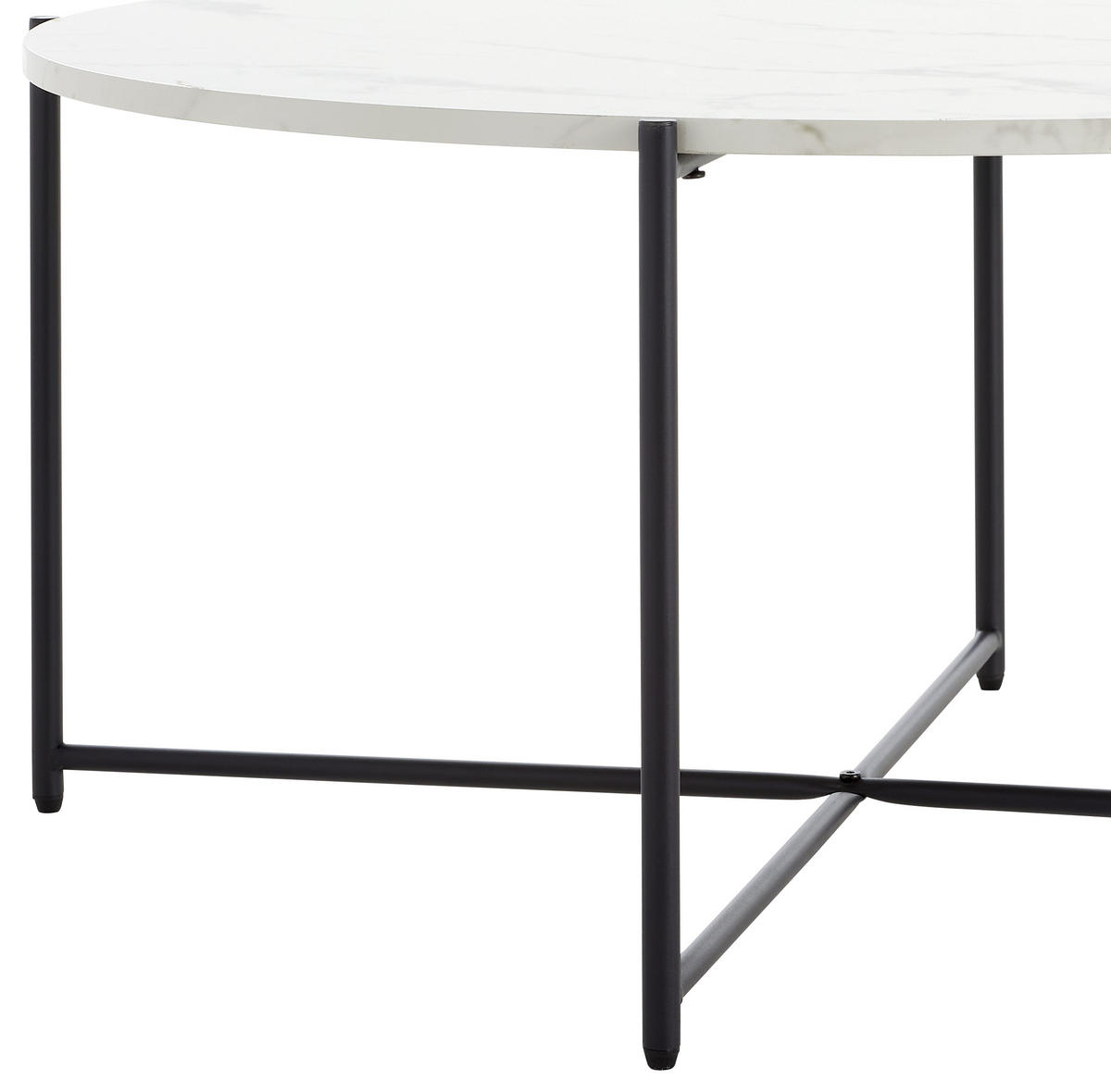 COUCHTISCH rund Schwarz, Weiß  - Schwarz/Weiß, KONVENTIONELL, Holzwerkstoff/Metall (83/40cm) - MID.YOU